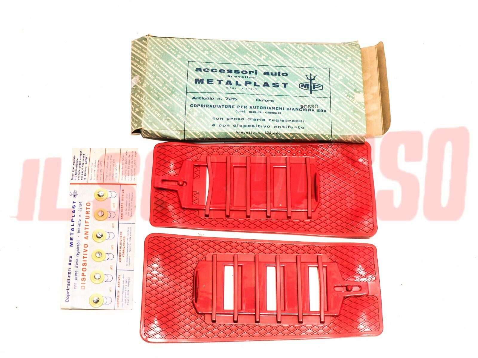 MASCHERINE PRESE ARIA COFANO POSTERIORE AUTOBIANCHI BERLINA CABRIO MP ROSSE