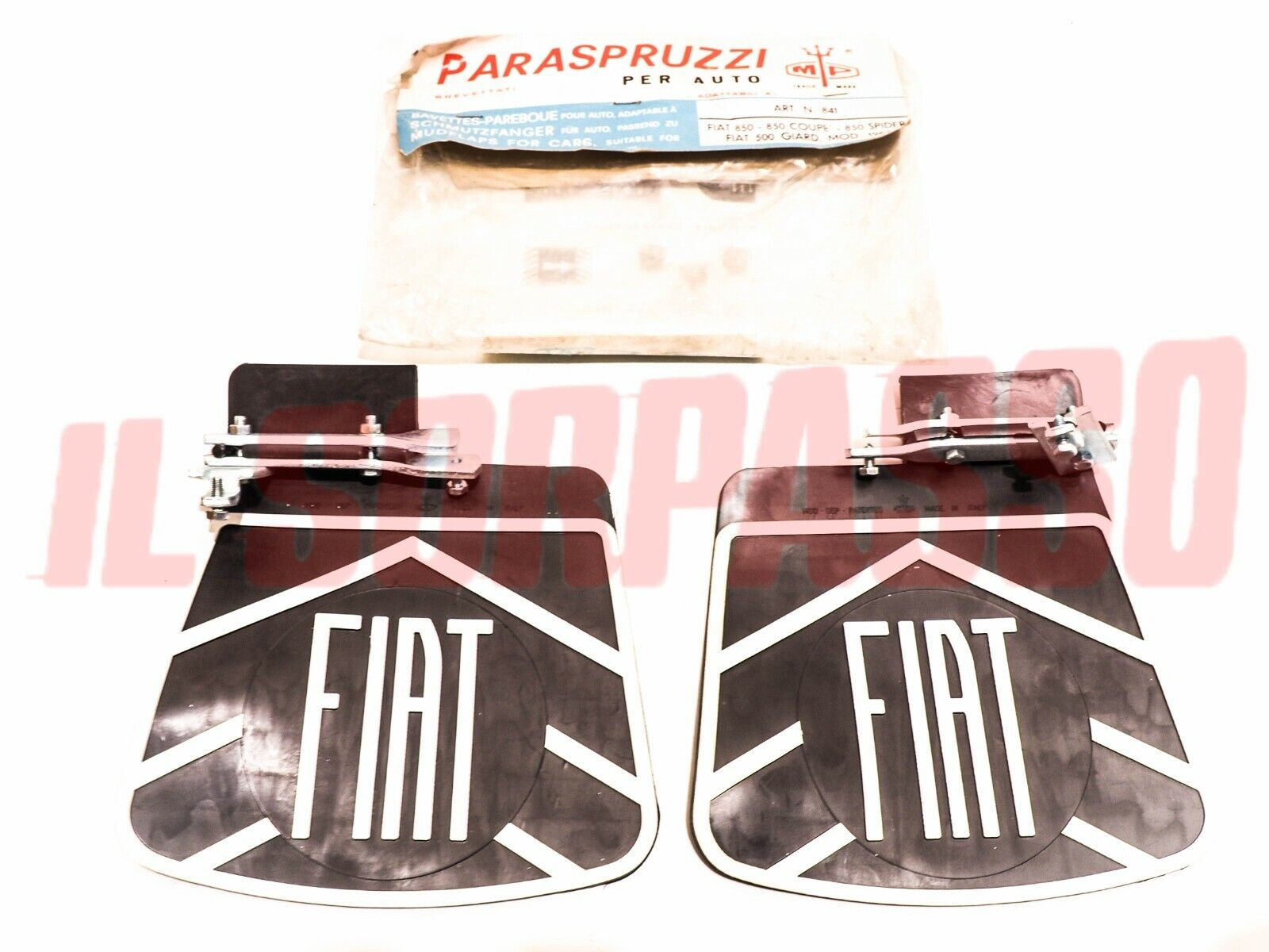 PARASPRUZZI PARAFANGHI POSTERIORI FIAT 850 SP. COUPE SPIDER 500 GIARDINIERA NERI