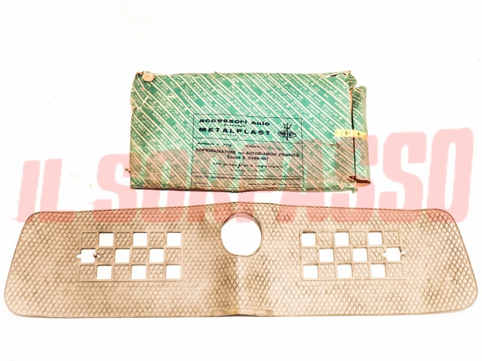 MASCHERINA COPRI RADIATORE GRIGIA CON STEMMA AUTOBIANCHI PRIMULA COUPE GEV