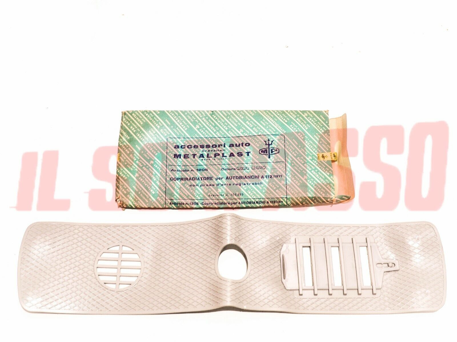 MASCHERINA COPRI RADIATORE GRIGIA AUTOBIANCHI A112 mod. 1971 ORIGINALE MP
