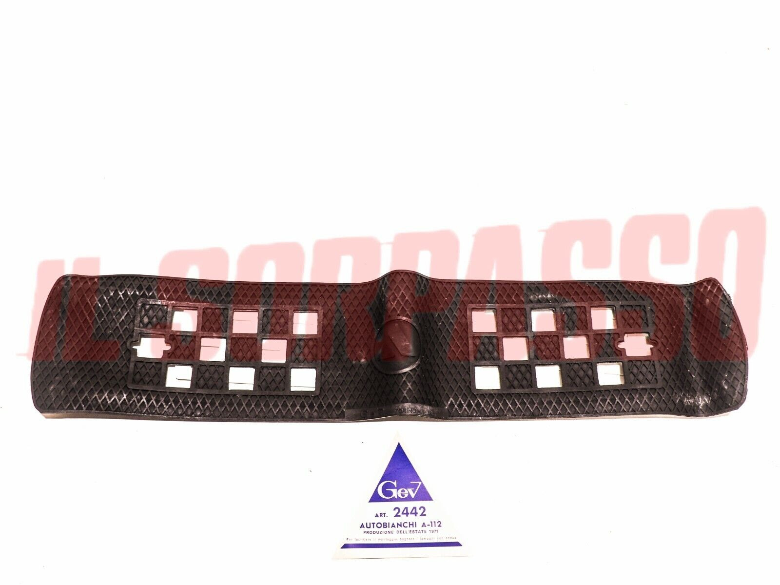 MASCHERINA COPRI RADIATORE NERO AUTOBIANCHI A112 mod. 1971 ORIGINALE GEV