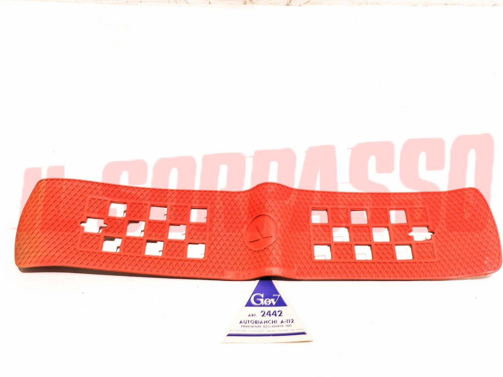 MASCHERINA COPRI RADIATORE ROSSO AUTOBIANCHI A112 mod. 1971 ORIGINALE GEV