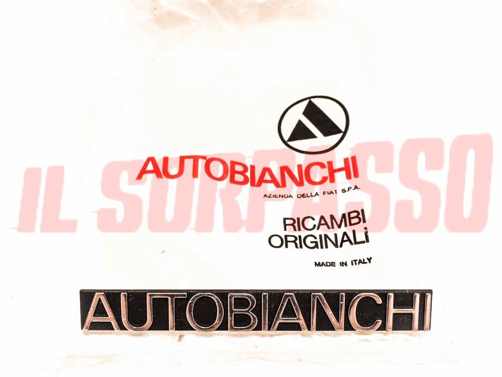SCRITTA SIGLA MASCHERINA AUTOBIANCHI A111 2 SERIE ORIGINALE