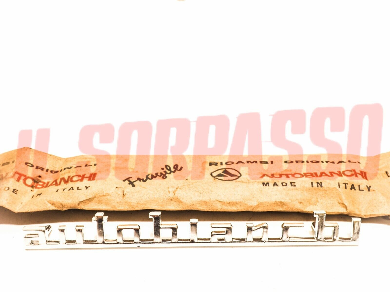 SCRITTA SIGLA CROMATA AUTOBIANCHI BIANCHINA BERLINA CABRIO TRASFORMABILE PANORAM