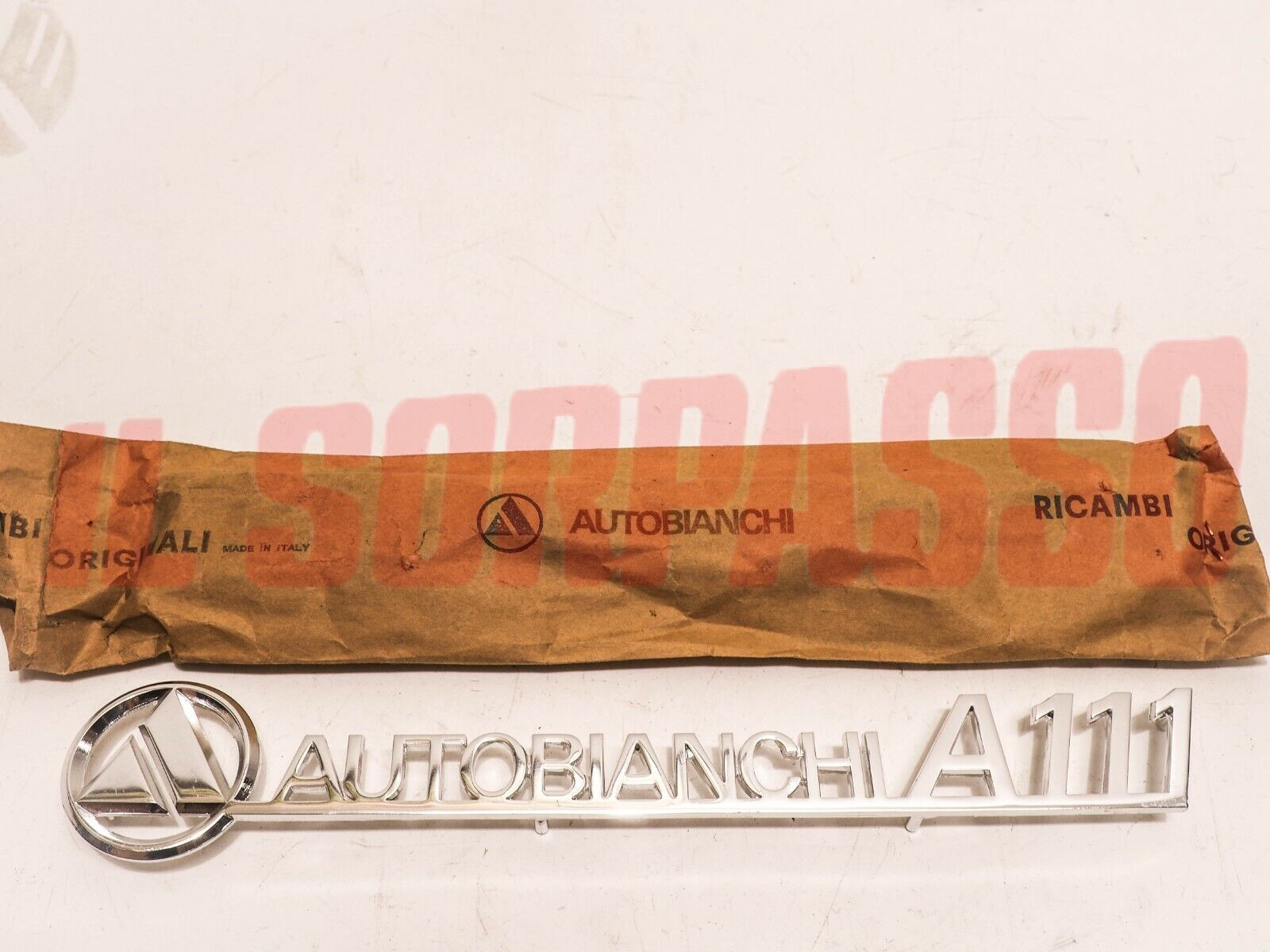 SCRITTA SIGLA POSTERIORE AUTOBIANCHI A111 1 SERIE ORIGINALE