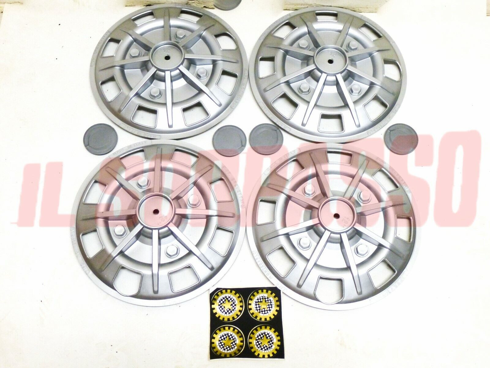 BORCHIE COPRI CERCHI ACCESSORI 12 POLLICI FIAT 126 + VARIE APPLICAZIONI