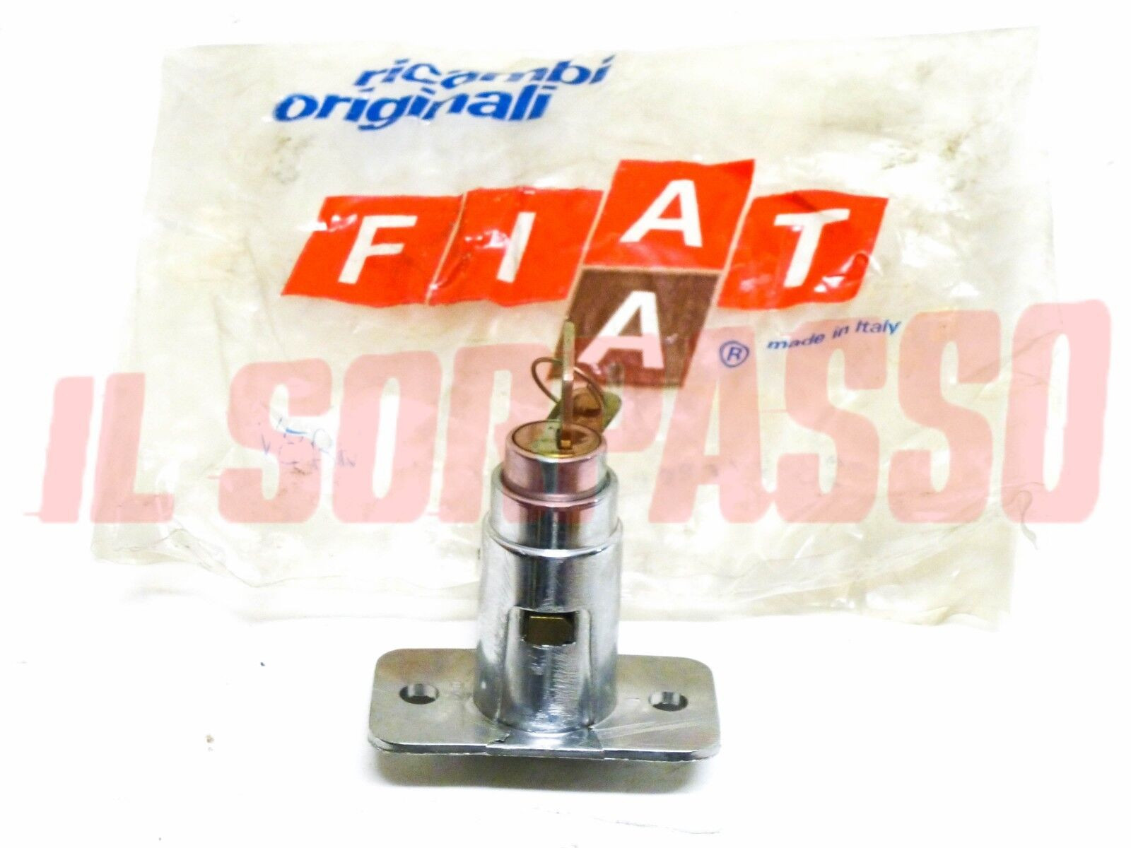 BLOCCHETTO PULSANTE CHIUSURA BAULE PORTELLONE COFANO FIAT 128 3 P PORTE CROMATO