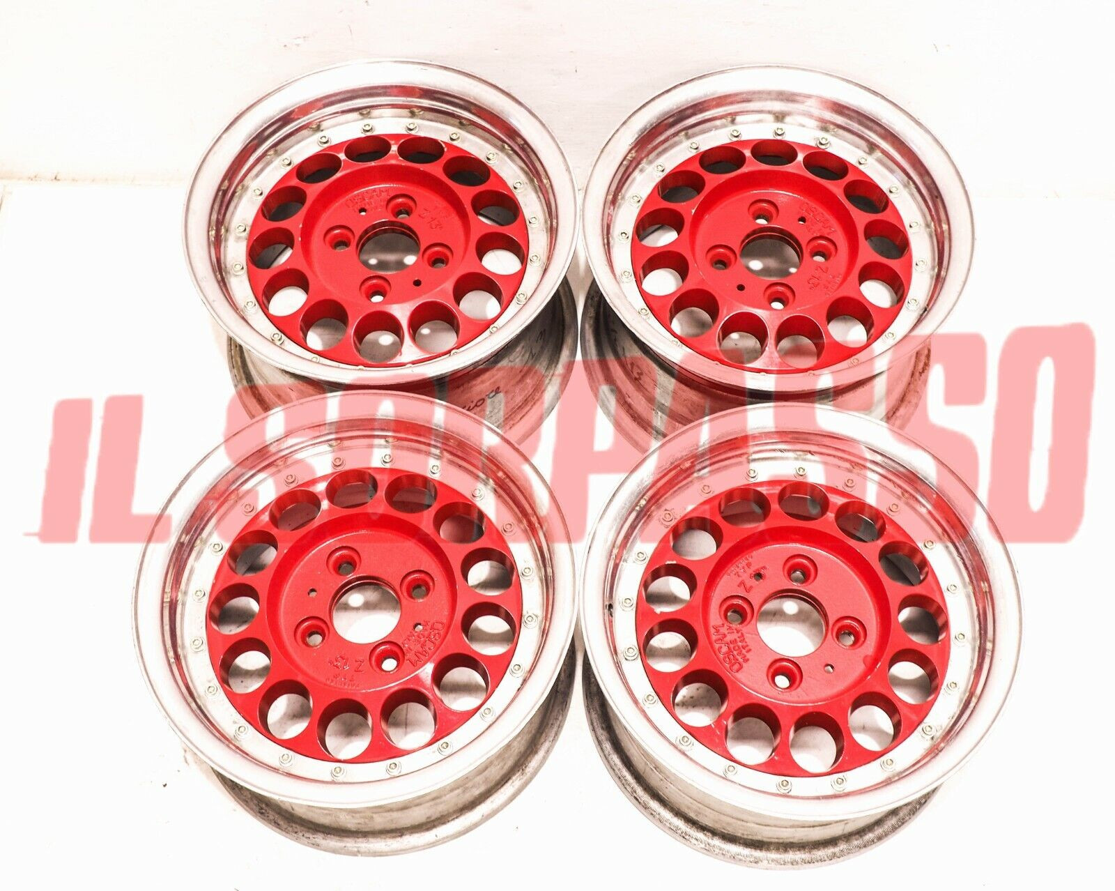 4 CERCHI RUOTA SCOMPONIBILI OSCAM ALFA ROMEO ALFETTA GIULIETTA ALFA SUD 75 TURBO