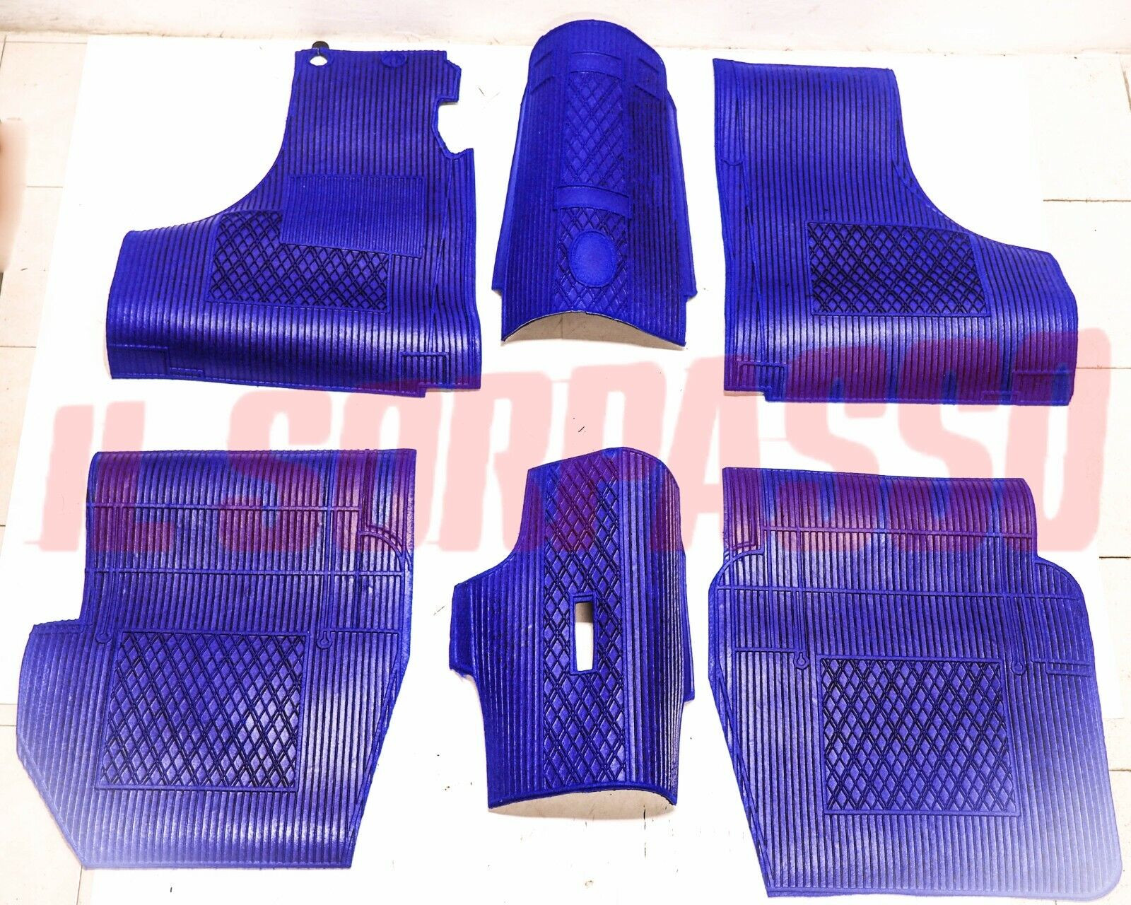 TAPPETI GOMMA INTERNI BLU FIAT 600 D - E