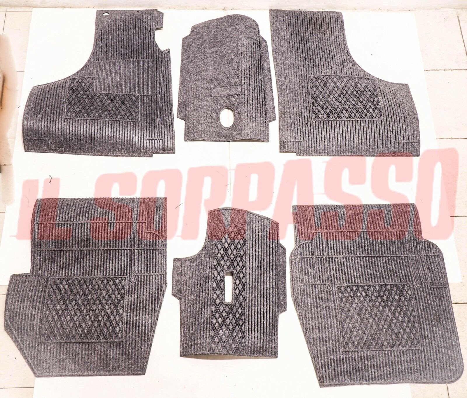 TAPPETI GOMMA INTERNI GRIGI FIAT 600 D - E