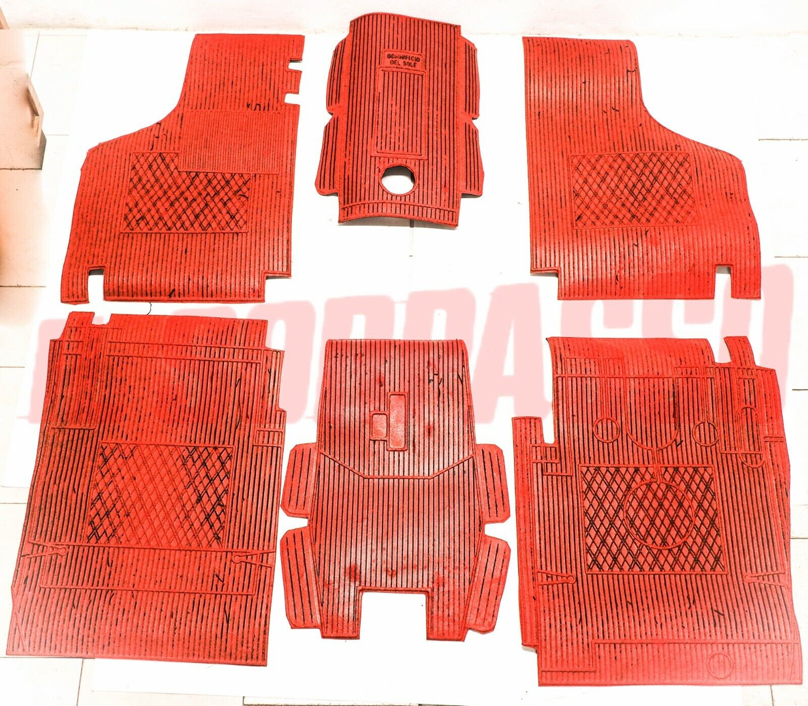 TAPPETI GOMMA INTERNI ROSSI FIAT 850 BERLINA SPECIAL COUPE