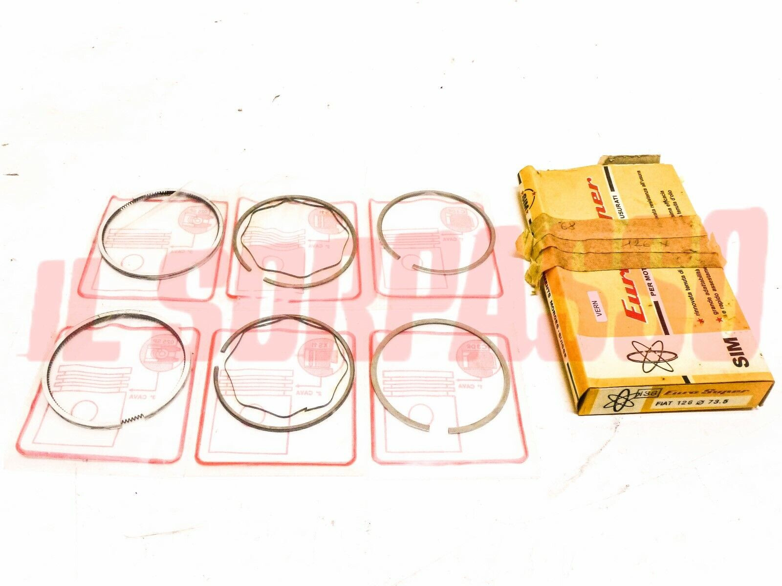 FASCE PISTONI MOTORE FIAT 500 R - 126 ORIGINALI EURO SUPER 73,5