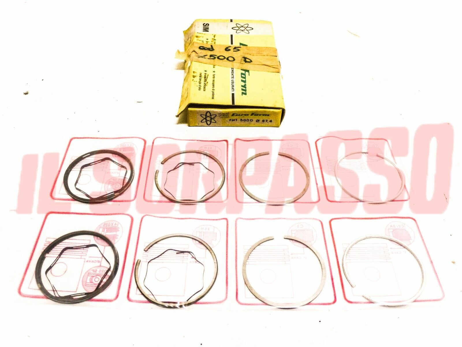 FASCE PISTONI MOTORE FIAT 500 D ORIGINALI EURO SUPER DIAMETRO 67,4