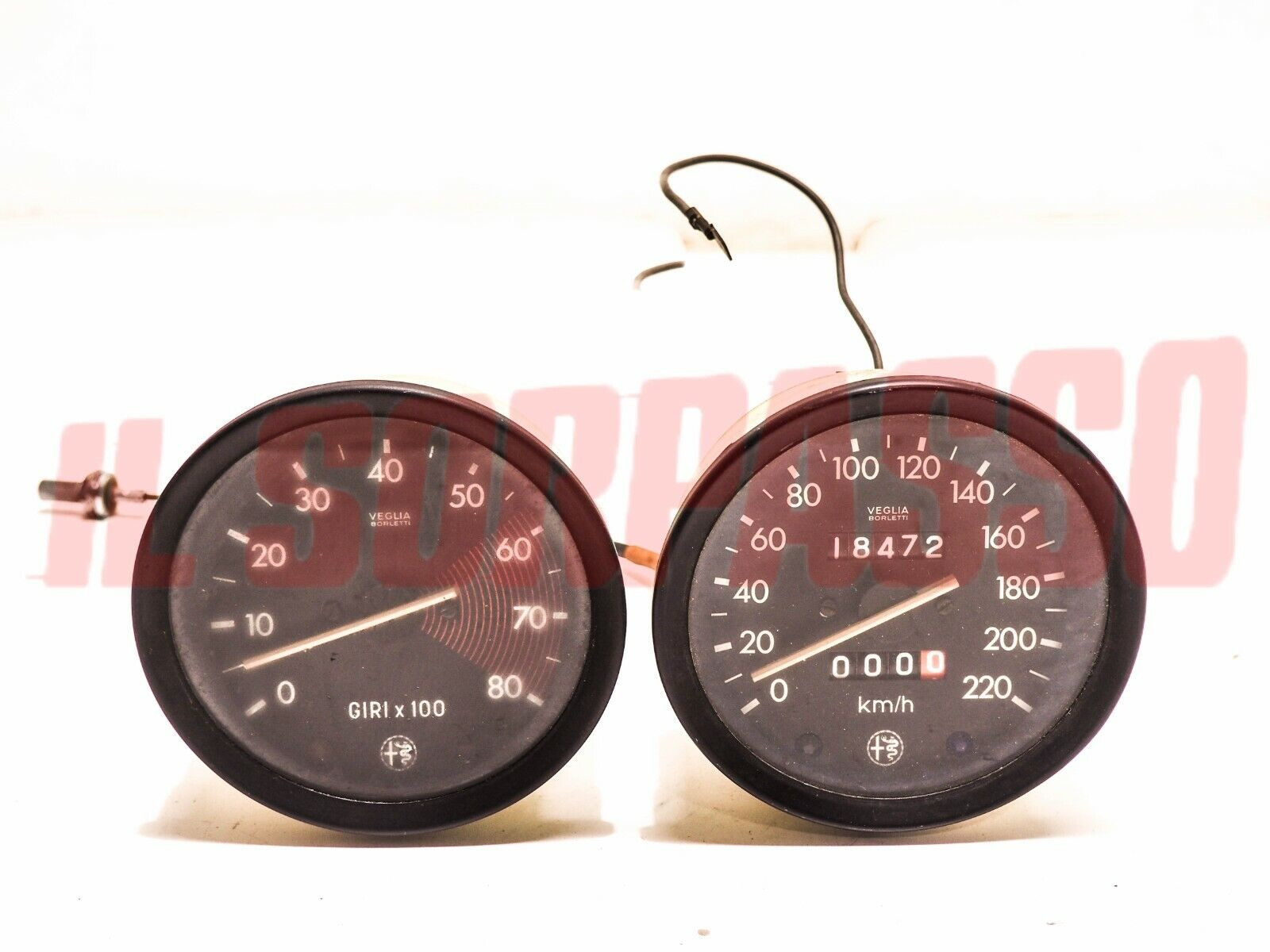 STRUMENTO CONTACHILOMETRI + CONTAGIRI CRUSCOTTO ALFA ROMEO 1750 BERLINA 