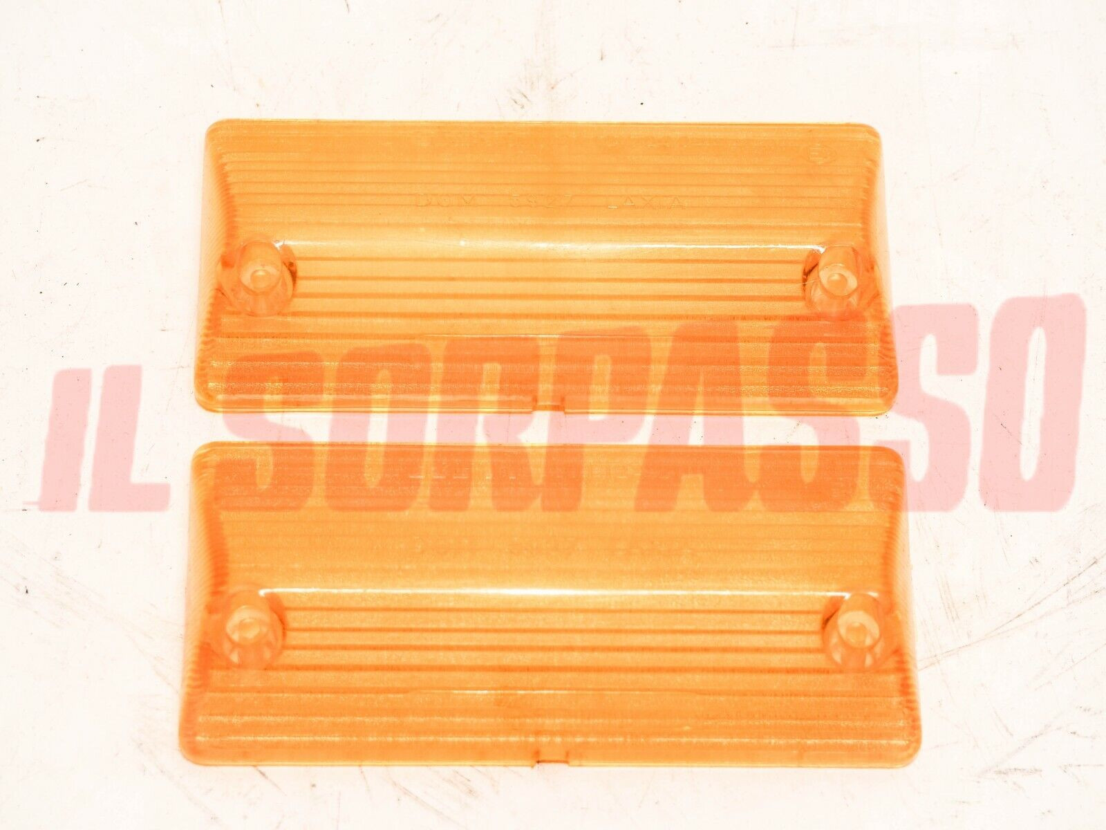 PLASTICHE FANALINI ANTERIORI FRECCE FIAT 124 BERLINA + FAMILIARE ARANCIO  GECAR