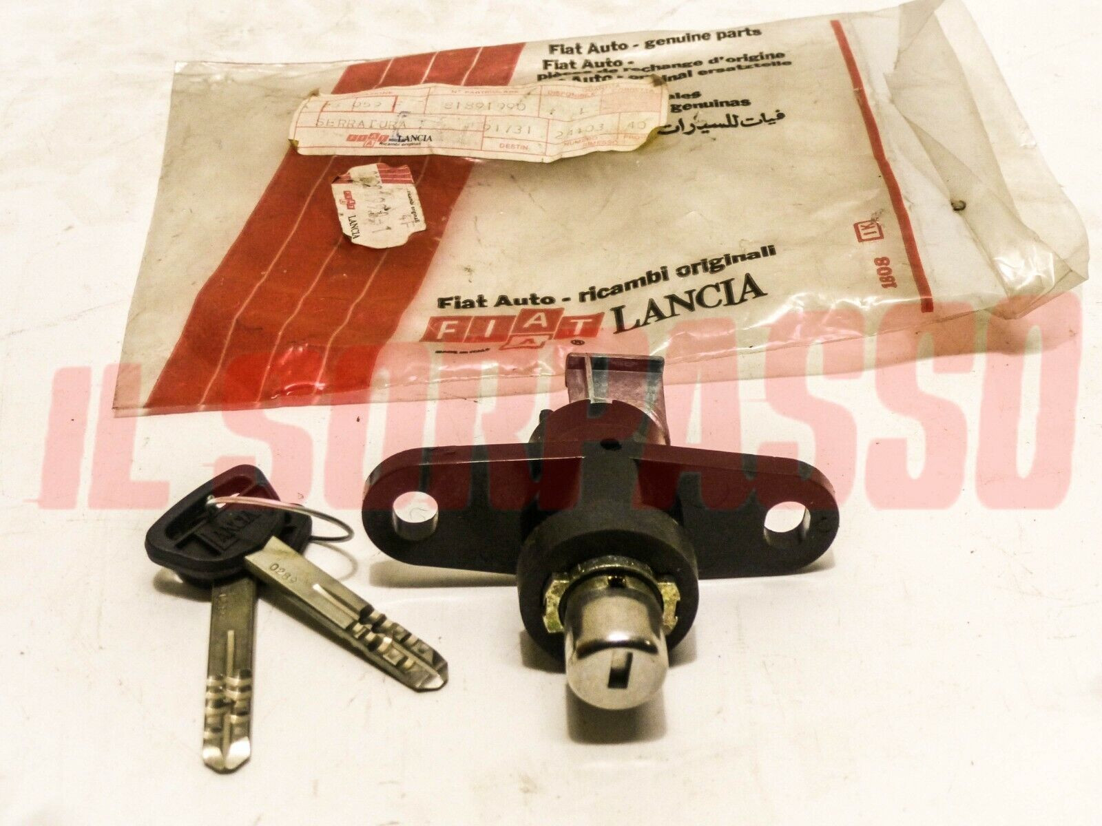 BLOCCHETTO SERRATURA CHIAVI BAULE COFANO POSTERIORE LANCIA GAMMA ORIGINALE 