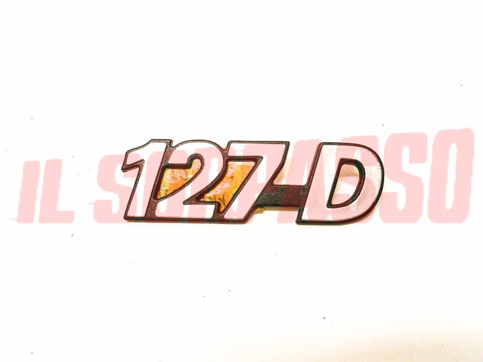 SCRITTA SIGLA PORTELLONE COFANO POSTERIORE FIAT 127 D DIESEL ORIGINALE