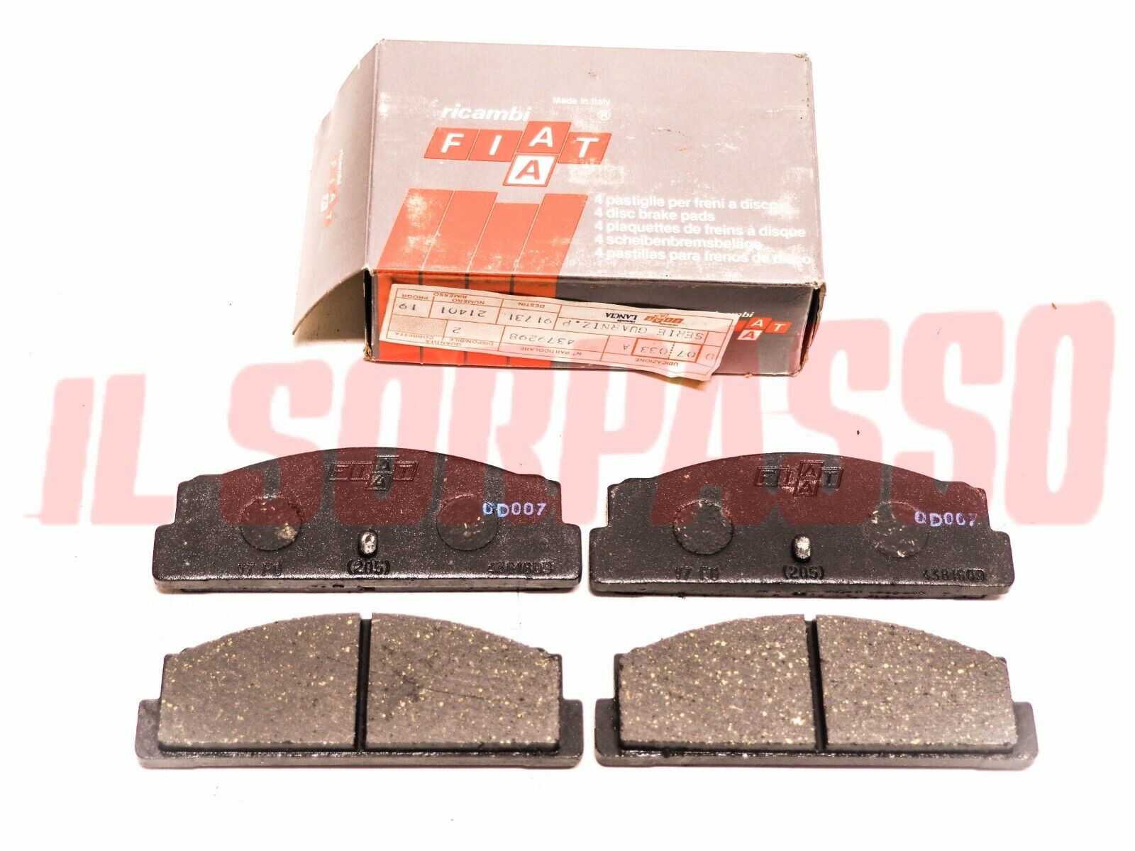 PASTICCHE FRENO POSTERIORI FIAT 124 SPORT - 125 - 132 X19 ORIGINALI FIAT