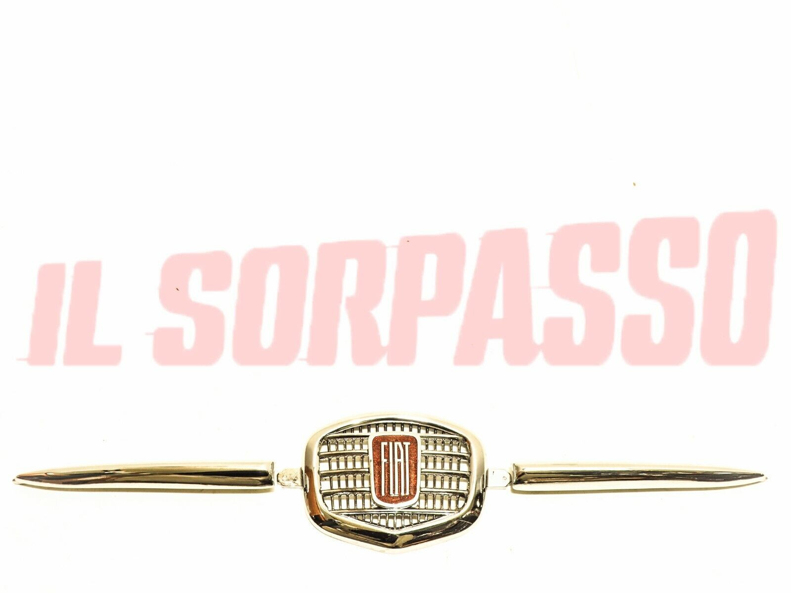 MASCHERINA STEMMA + BAFFI FRONTALE FIAT 500 D - GIARDINIERA IN METALLO