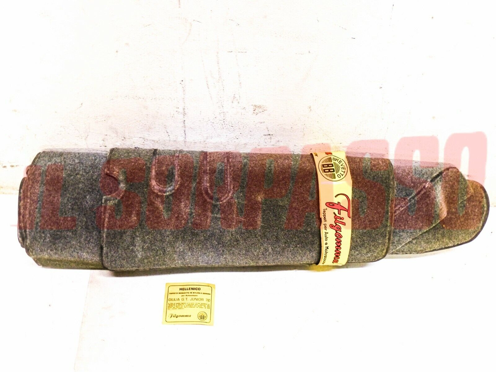 TAPPETI GOMMA MOQUETTE GRIGI ALFA ROMEO GT JUNIOR DAL 1970 ORIGINALI