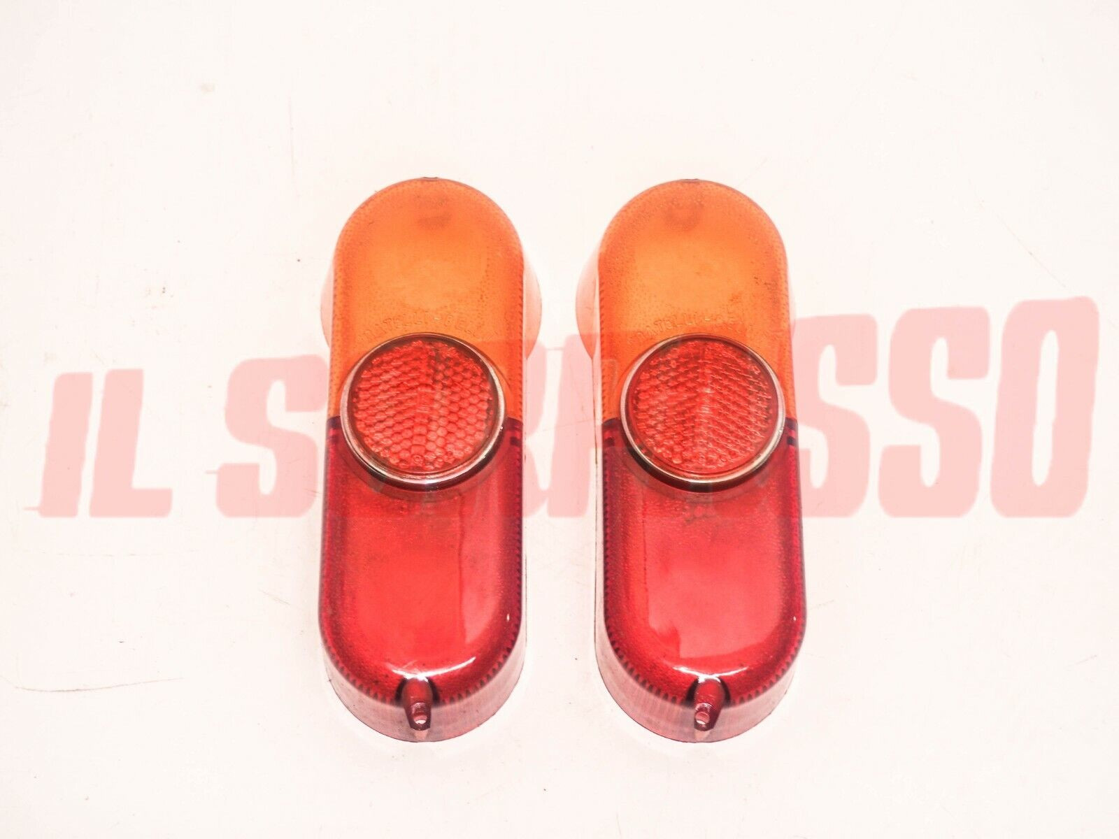 PLASTICHE FANALI POSTERIORI BICOLORE CATARIFRANGENTE FIAT 1100 103 BAULETTO TV 