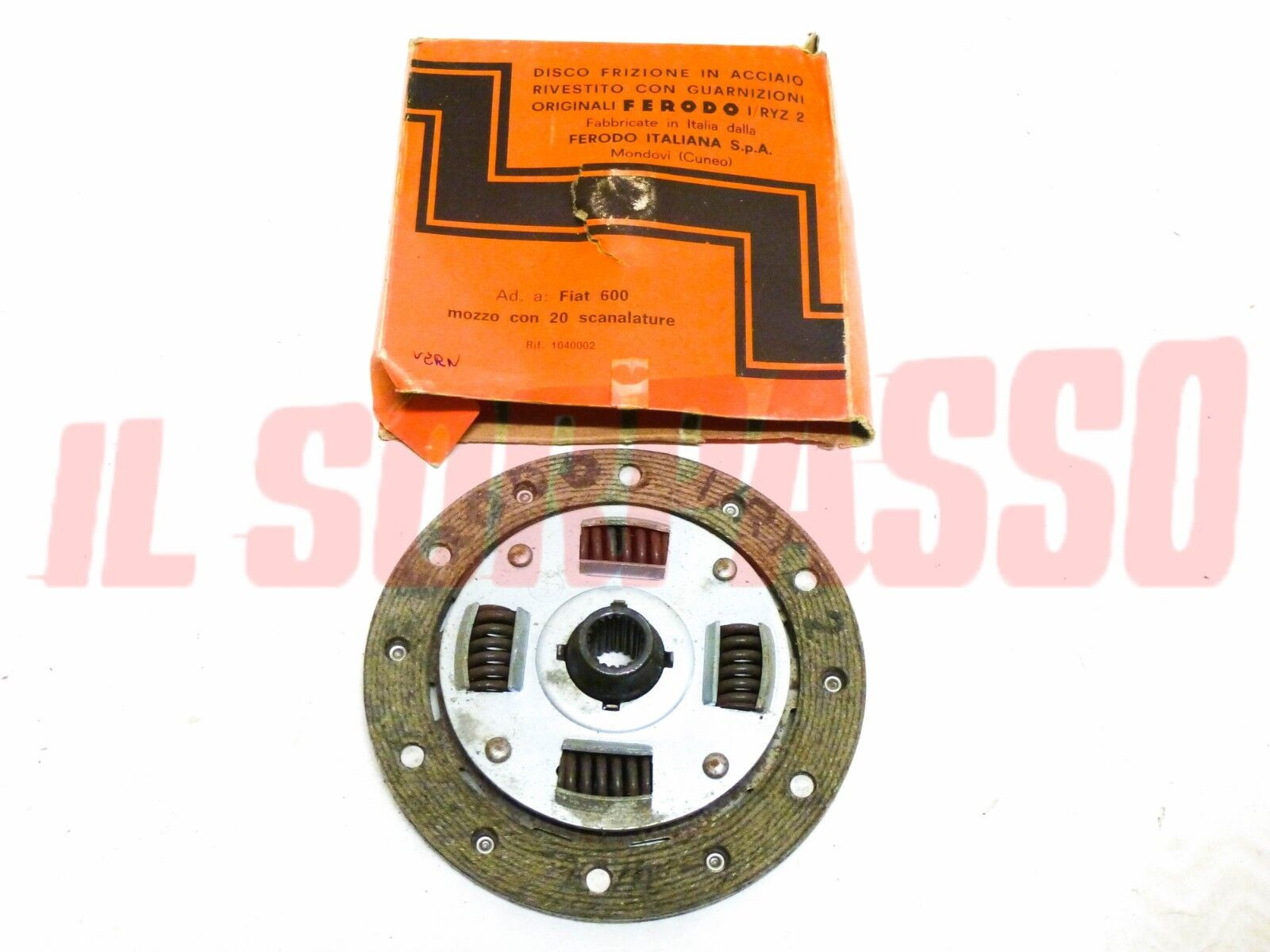 DISCO FRIZIONE FIAT 600 D 750 + MULTIPLA  20 CAVE TRACCE FITTE ORIGINALE FERODO