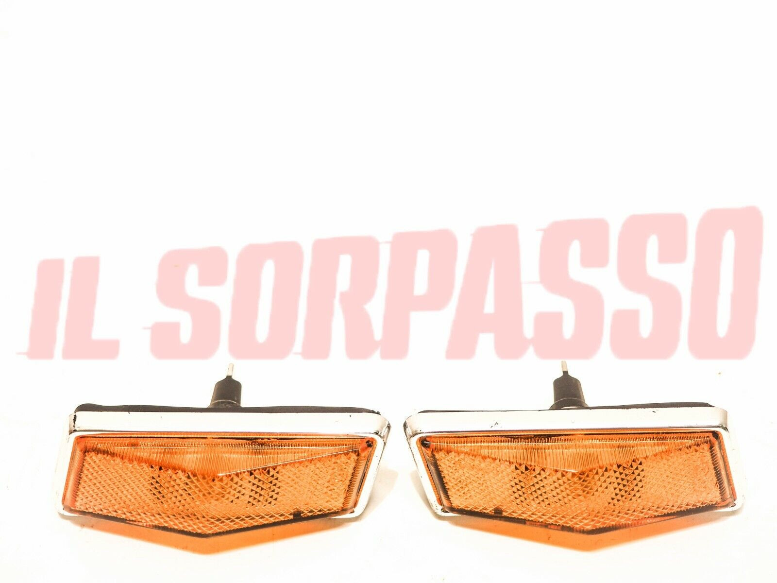 FRECCE LATERALI + GUARNIZIONI BASE CROMATA FIAT 128 131 132 ORIGINALI 