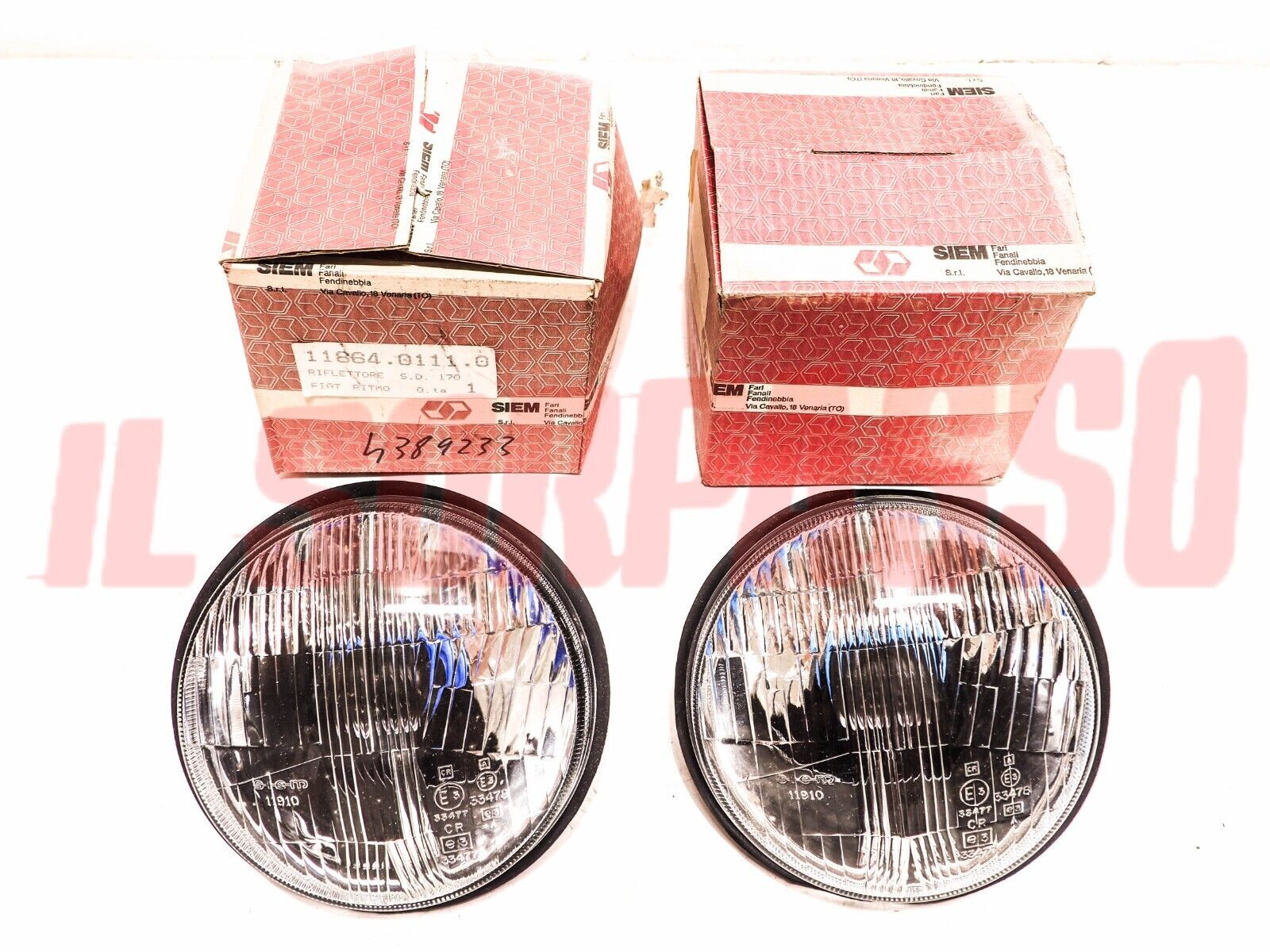 GRUPPI OTTICI FANALI FARI + GUARNIZIONI FIAT RITMO L - CL ORIGINALI SIEM