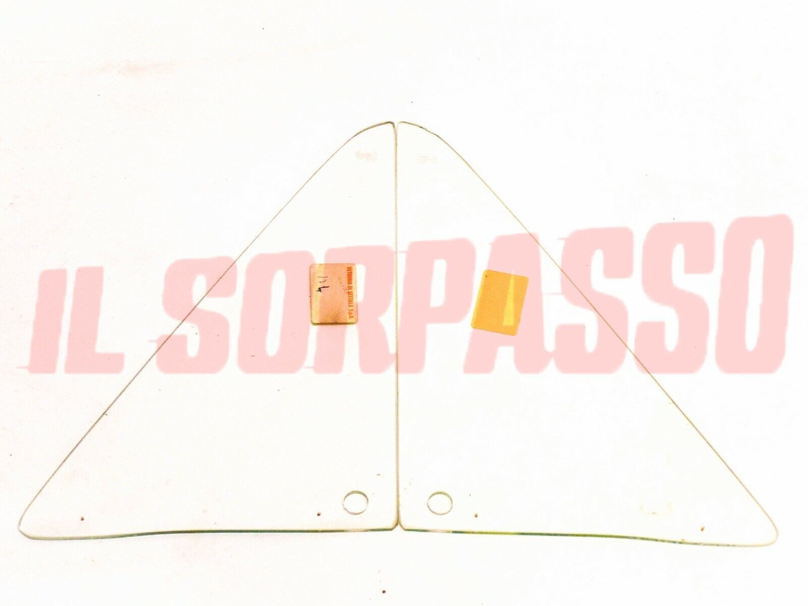 VETRO DEFLETTORE DESTRO + SINISTRO BIANCO FIAT 124 125 BERLINA ORIGINALE