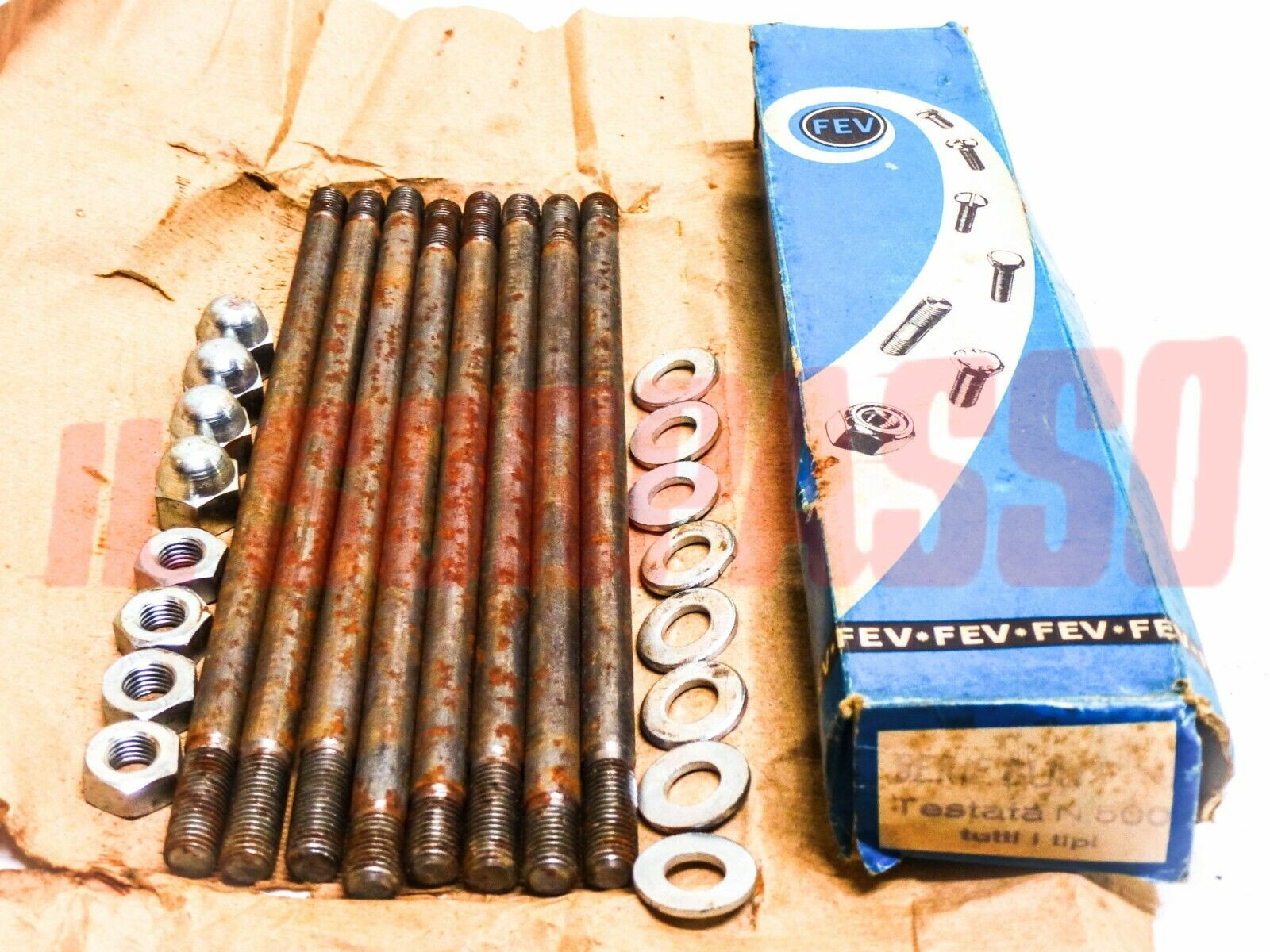 PRIGIONIERI BULLONI TESTA TESTATA FIAT 500 D F L ORIGINALI