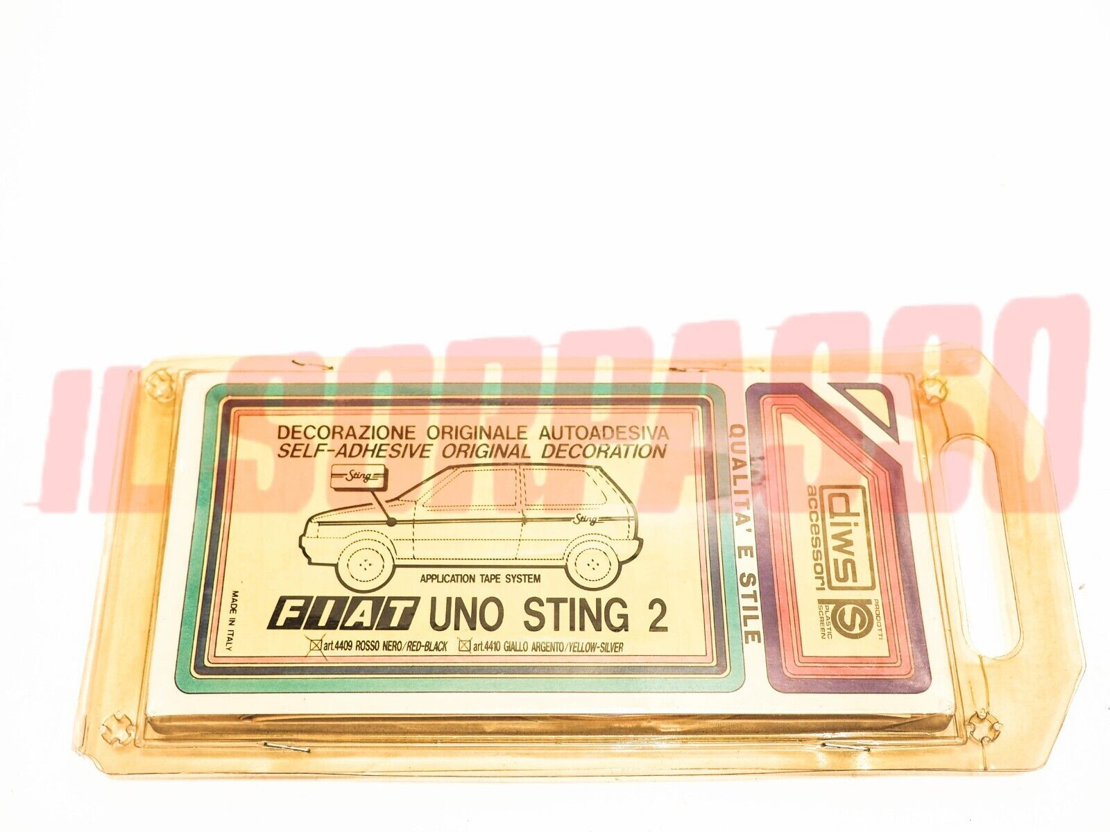 KIT ADESIVI STRISCE SERIGRAFIE LATERALI ROSSO NERO FIAT UNO STING 2