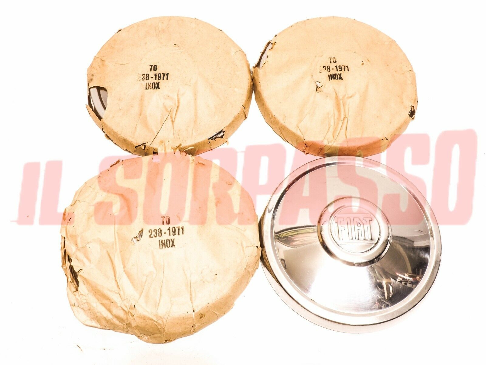 COPPE RUOTA BORCHIE CERCHI FIAT 238 2 SERIE ORIGINALI ACCIAIO INOX