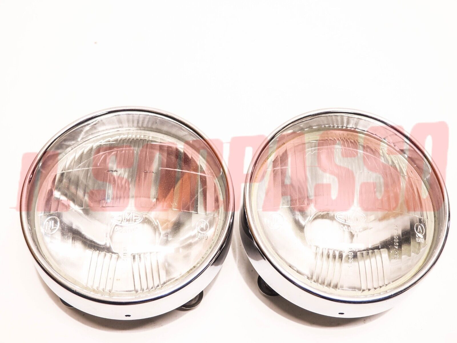 GRUPPI OTTICI + CORNICI FARO CROMATE + SEDI FARO FIAT 500 D ORIGINALI ELMA