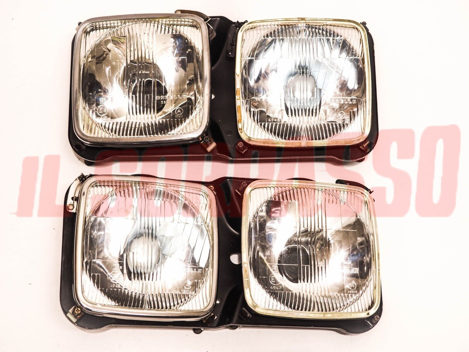 GRUPPI OTTICI FANALI FARI DESTRO SINISTRO SUPPORTO FIAT 125 BERLINA 1 S CARELLO