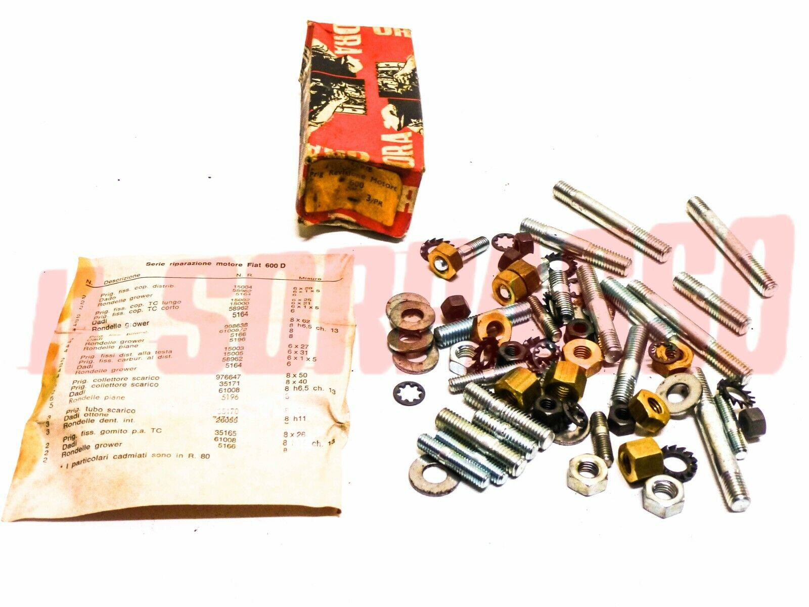 BULLONI PRIGIONIERI REVISIONE MOTORE FIAT 600 + D + MULTIPLA ORIGINALI