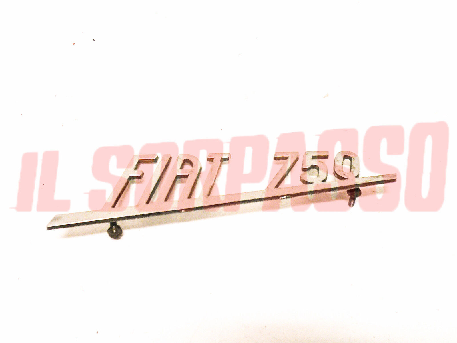 SCRITTA SIGLA COFANO POSTERIORE FIAT 600 mod. 750 CROMATA ORIGINALE