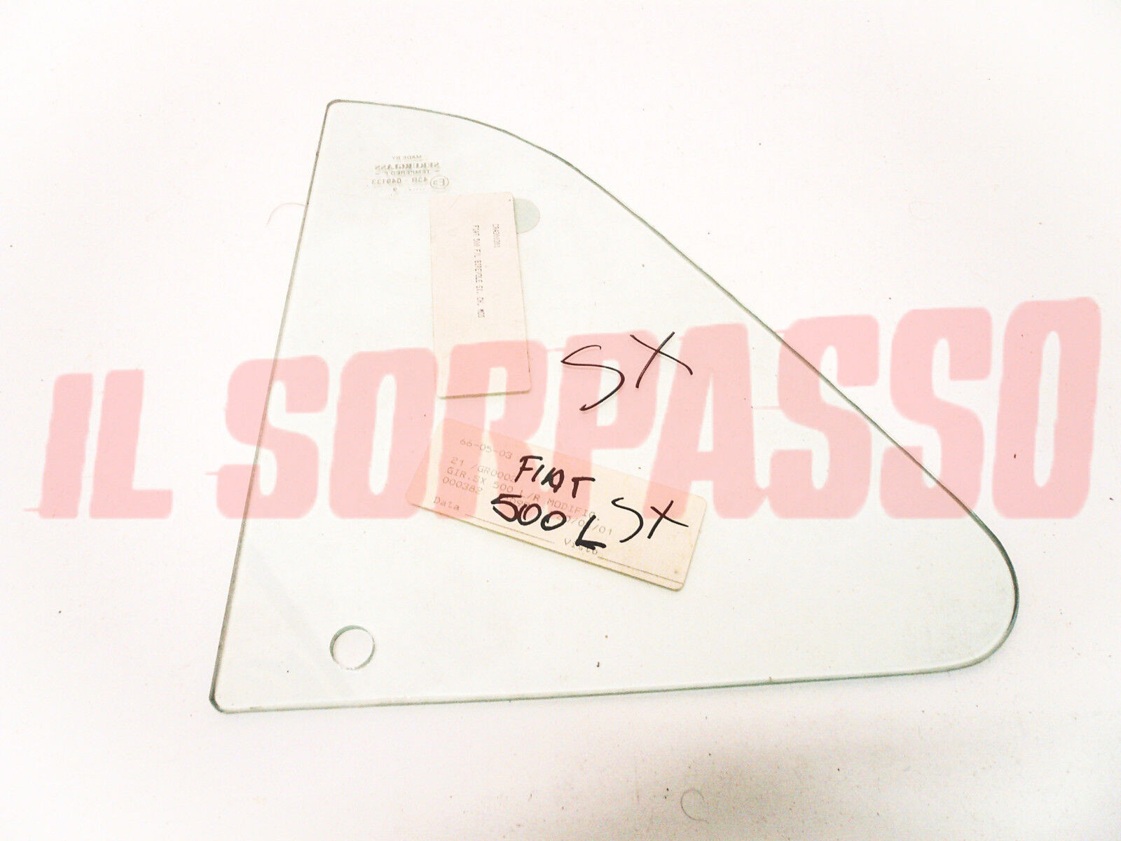 DEFLETTORE  VETRO PORTA SINISTRA FIAT 500 D F L R ORIGINALE .