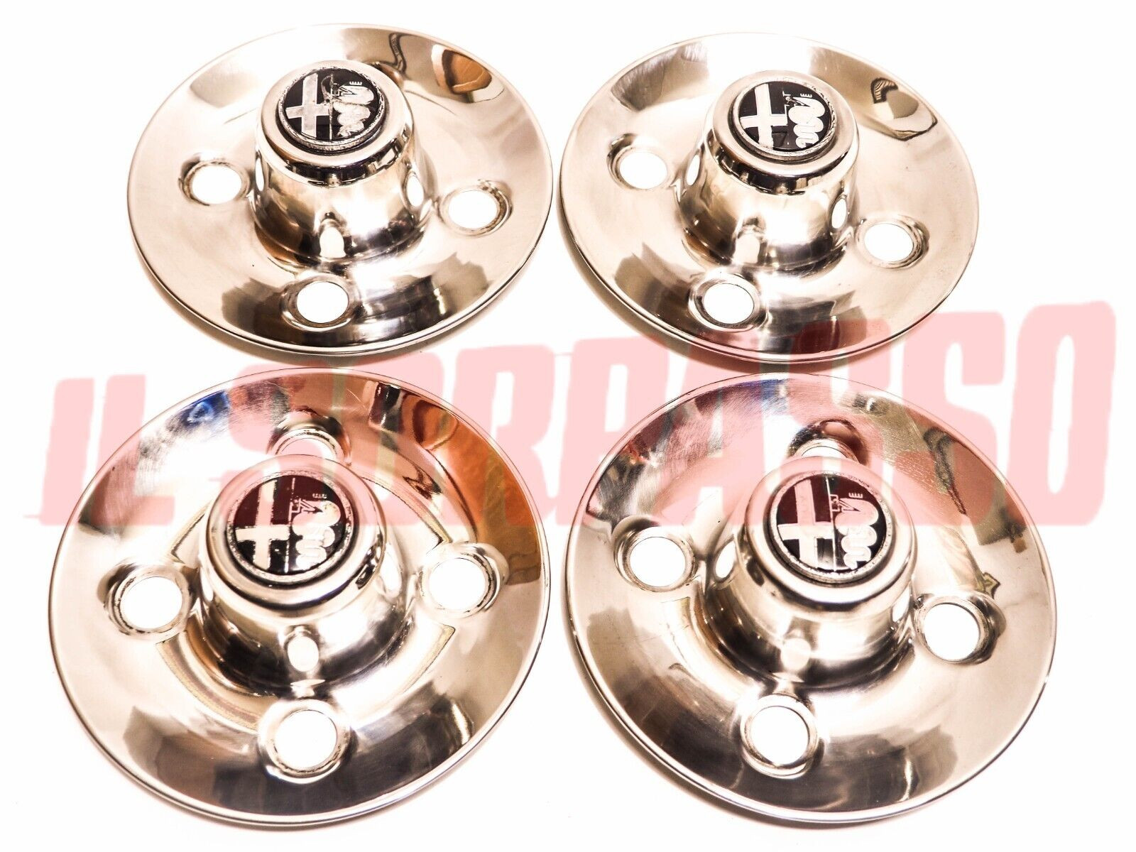 COPPE RUOTA COPPETTE COPRI MOZZO CON STEMMA ALFA ROMEO GIULIA GT 1750 BERLINA