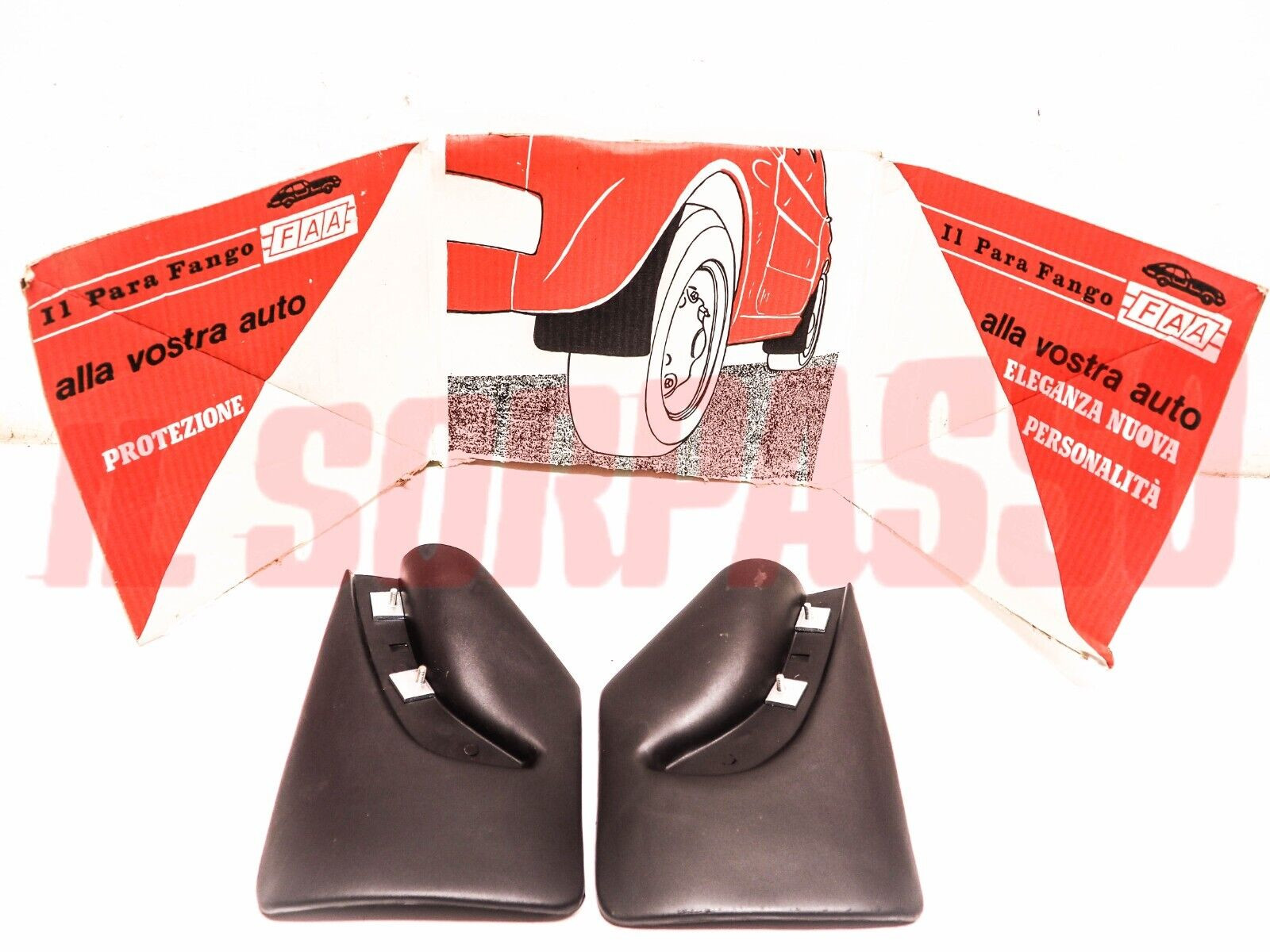 PARASPRUZZI PARAFANGHI ANTERIORI + POSTERIORI FIAT 126 127 128 131 500 600 850