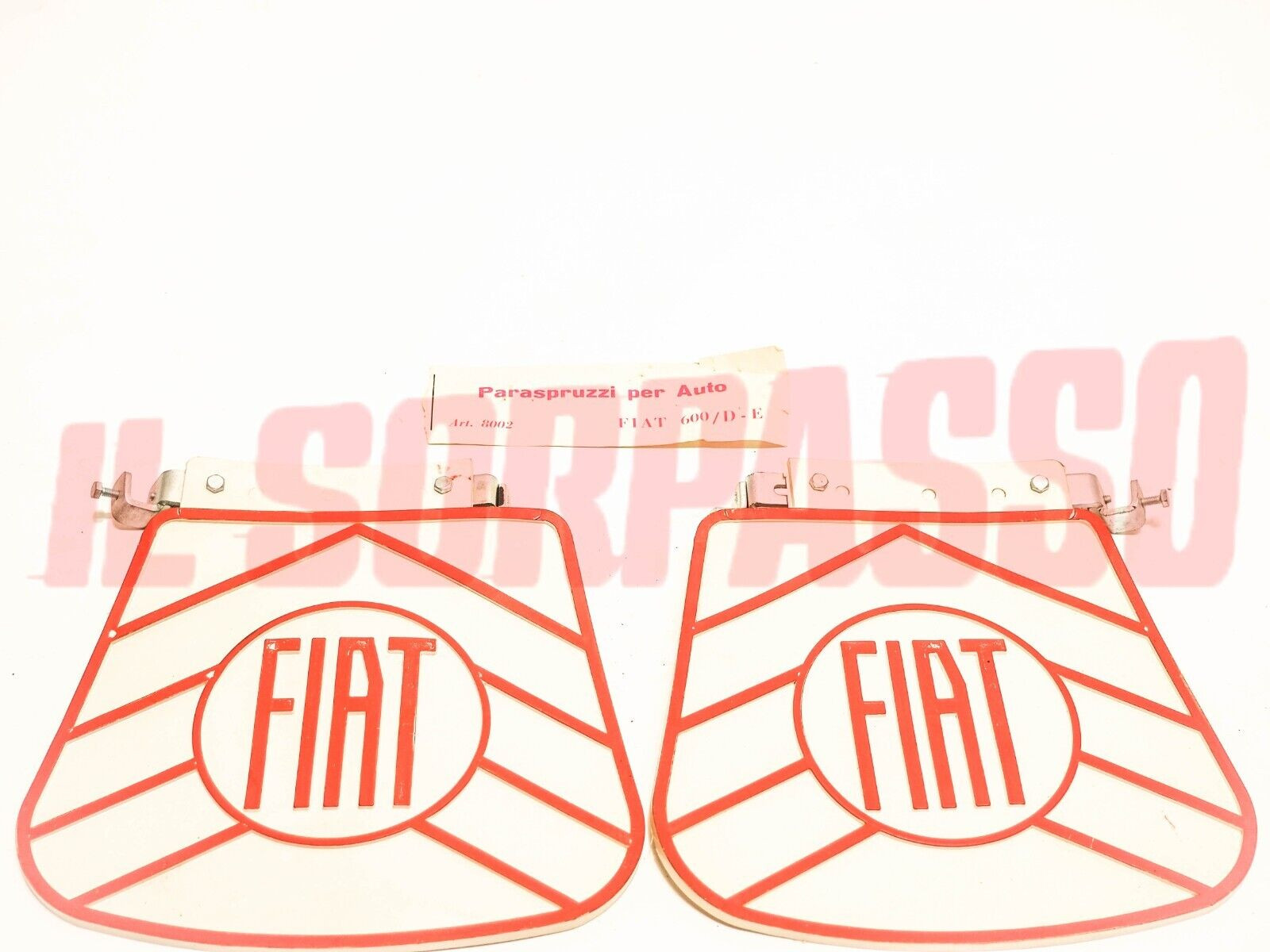 PARASPRUZZI PARAFANGHI POSTERIORI BIANCHI FIAT 600 D - E + MULTIPLA ORIGINALI