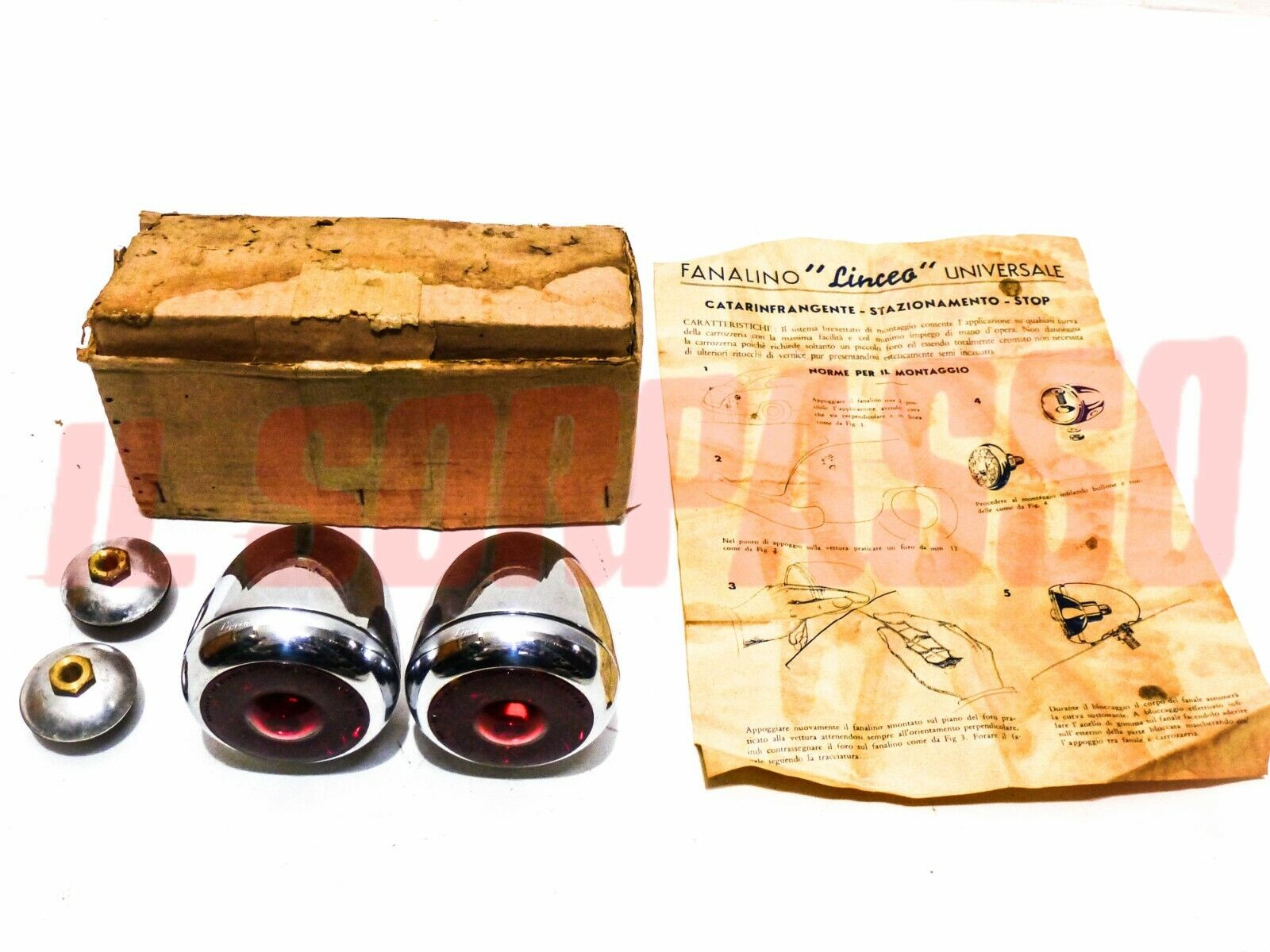 FANALI FARI POSTERIORI FIAT 1100 E MUSONE FUORISERIE CARROZZATI ORIGINALI LINCEO