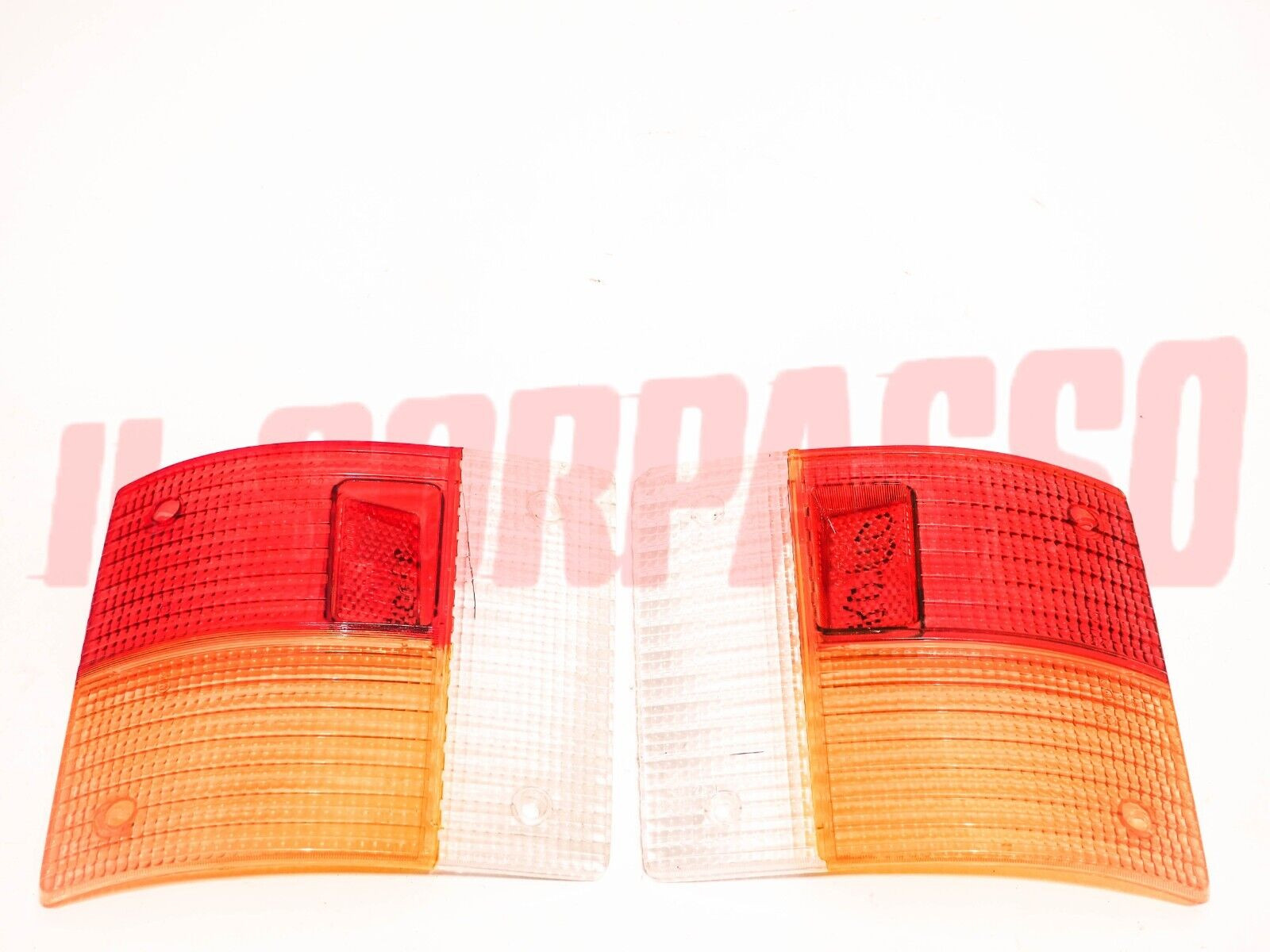 PLASTICHE FANALI POSTERIORI DX - SX AUTOBIANCHI A112 3 S ABARTH RIGATE DIFETTATE