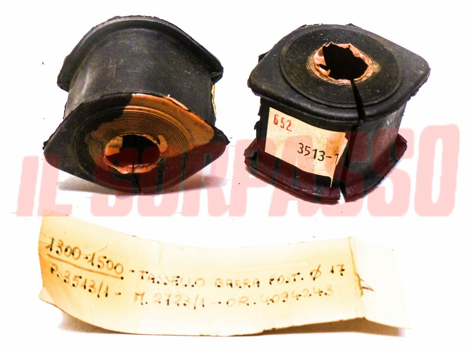 SUPPORTI TASSELLI BARRA STABILIZZATRICE POSTERIORE FIAT 1300 1500 ORIGINALI