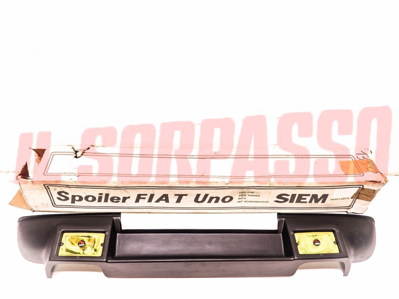 SPOILER PARAURTI ANTERIORE FENDINEBBIA GIALLI SIEM FIAT UNO + TURBO ORIGINALE