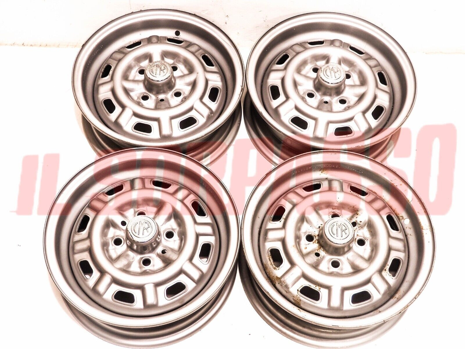 CERCHI RUOTA SCAMPANATI 4,5 x 13 CMR A112 ABARTH FIAT 124 850 SPIDER 128 127 131