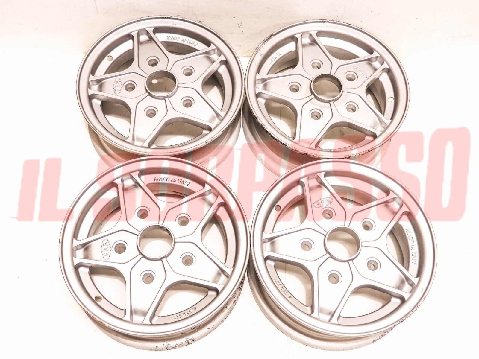 CERCHI RUOTA IN LEGA A 5 FORI FPS 4,5 x 12 VETTURE MONOPOSTO DA CORSA ANNI 70