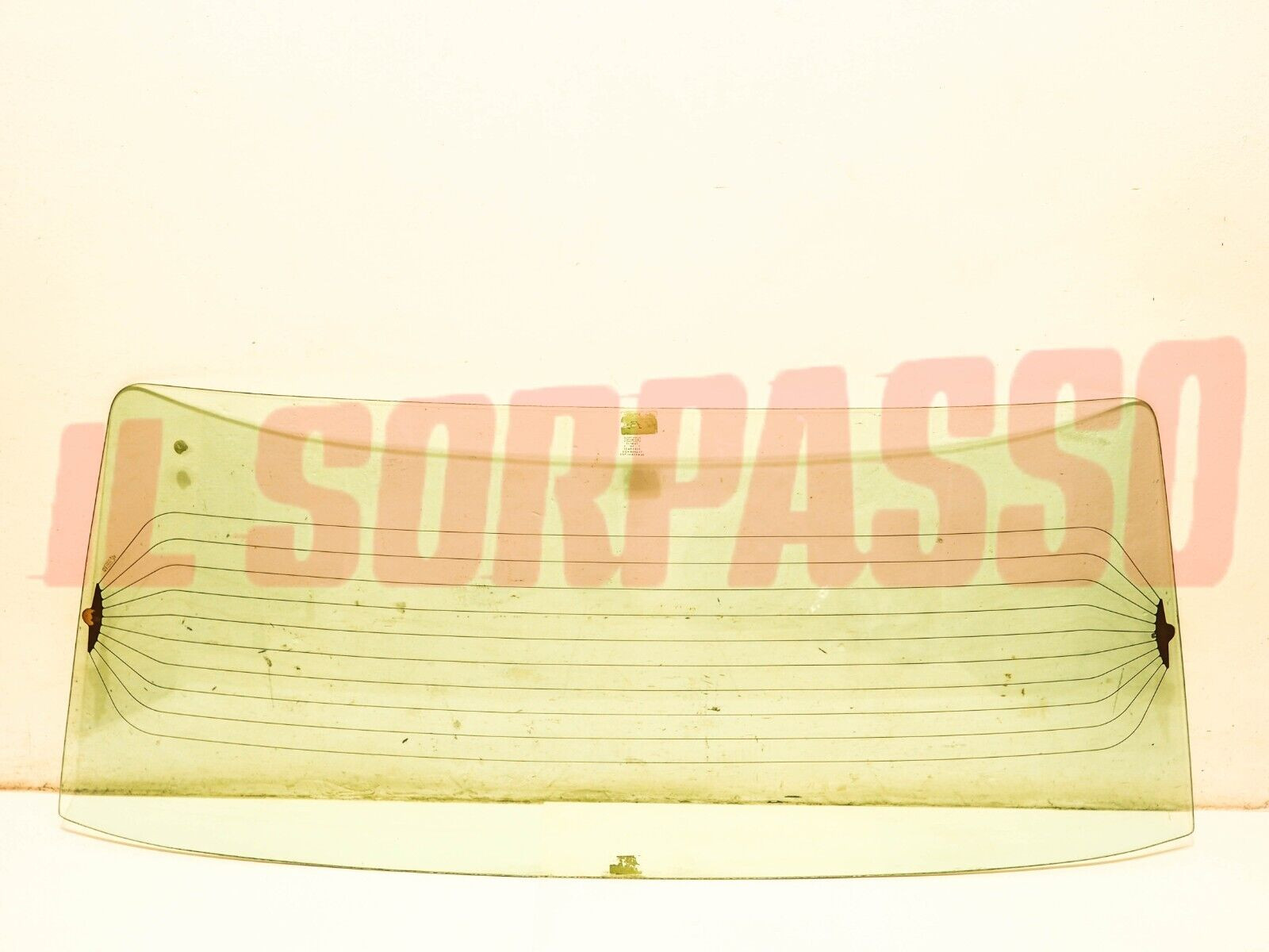 VETRO LUNOTTO POSTERIORE VERDE CON SBRINATORE FIAT 131 ABARTH ORIGINALE SICURSIV