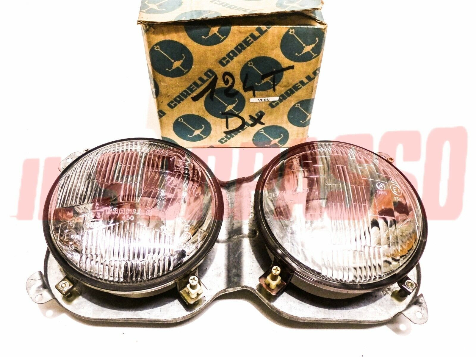 GRUPPI OTTICI FANALI FARI DESTRI SUPPORTO FIAT 124 SPECIAL TI ORIGINALI CARELLO