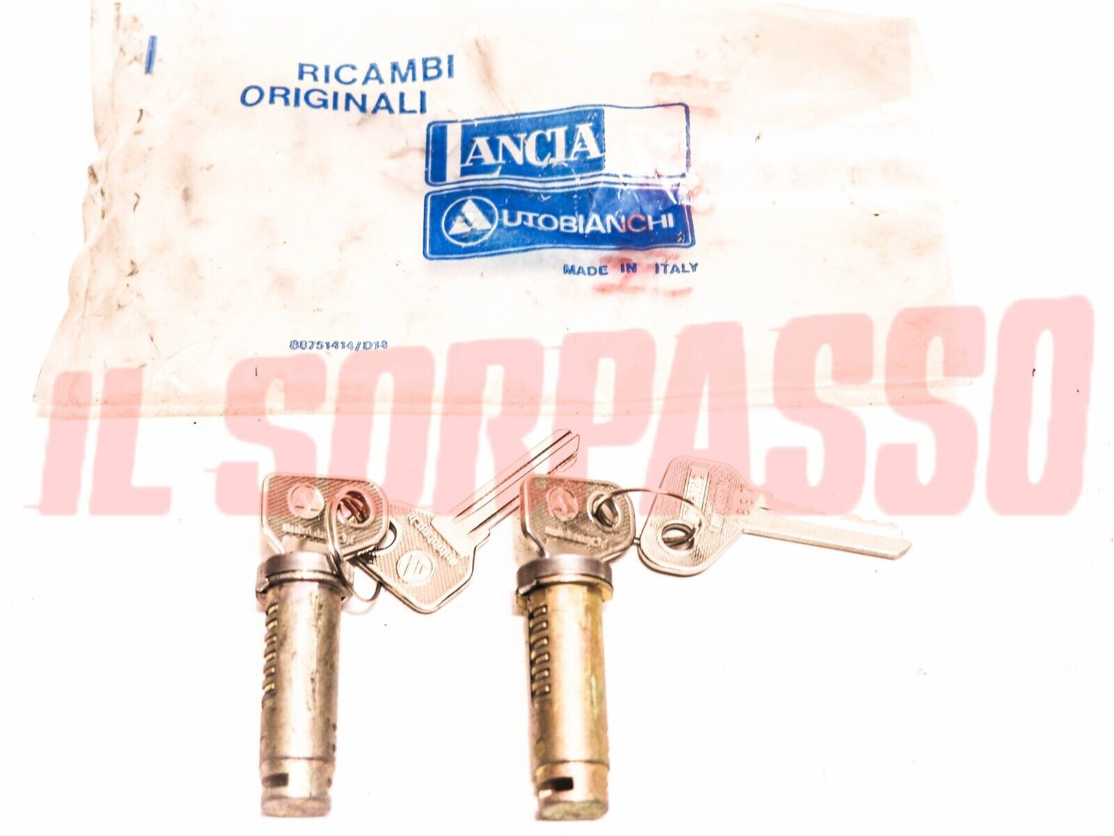 CILINDRETTI CHIAVE MANIGLIE PORTE PORTIERE AUTOBIANCHI A112 + ABARTH ORIGINALI
