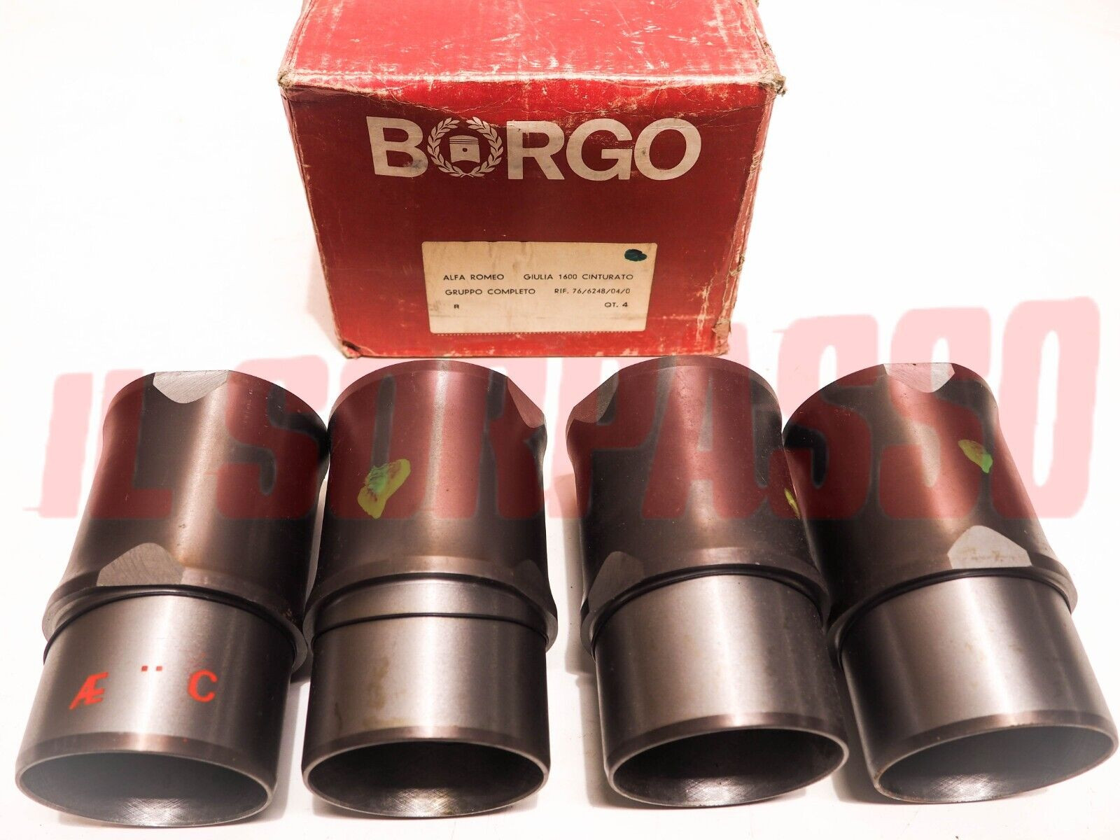 KIT SERIE CANNE + PISTONI + FASCE A.R GIULIA GT DUETTO 1600 cc ORIGINALI BORGO